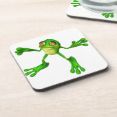 Niedlich-grüner Froggy Untersetzer (Linke Seite)