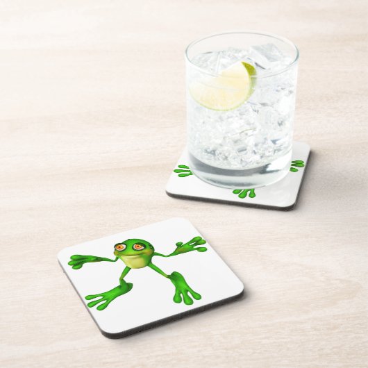Niedlich-grüner Froggy Untersetzer (Rechte Seite)