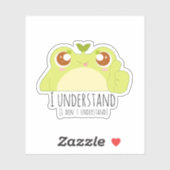 Niedlich Grüner Frosch verstehen Aufkleber (Blatt)