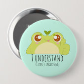 Niedlich Grüner Frosch verstehen Button (Vorne & Hinten)