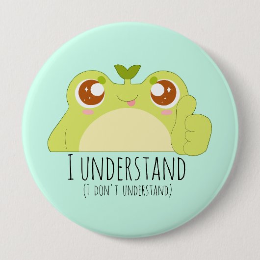 Niedlich Grüner Frosch verstehen Button (Vorderseite)