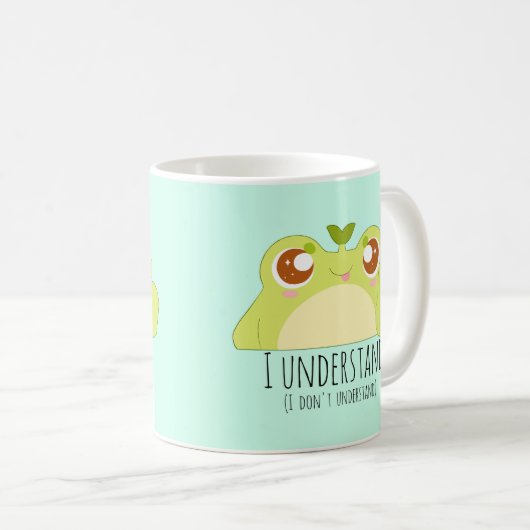 Niedlich Grüner Frosch verstehen Kaffeetasse (VorderseiteRechts)