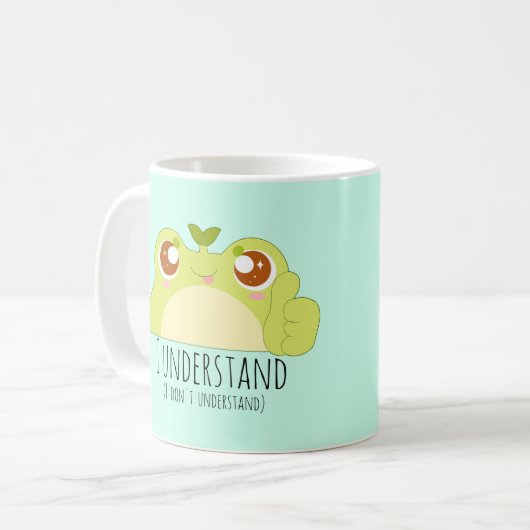 Niedlich Grüner Frosch verstehen Kaffeetasse (Vorderseite Links)