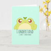 Niedlich Grüner Frosch verstehen Karte (Gelbe Blume)