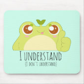 Niedlich Grüner Frosch verstehen Mousepad (Vorne)