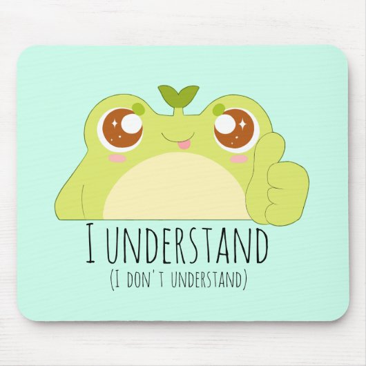 Niedlich Grüner Frosch verstehen Mousepad (Vorne)