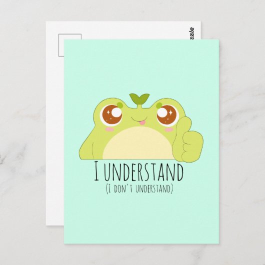 Niedlich Grüner Frosch verstehen Postkarte (Vorne/Hinten)