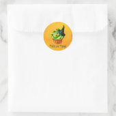 Niedlich-grüner Halloween-Cupcake Runder Aufkleber (Tasche)