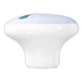 Niedlich-Grüner Hummingbird Cherry Blossom Keramikknauf (Seitenansicht)