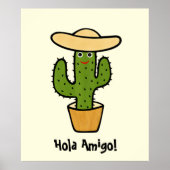 Niedlich-grüner Kakteen Poster (Vorne)