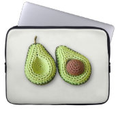 Niedlich-grünes Cogingcore-Crochet-Avocado-Monogra Laptopschutzhülle (Vorderseite)