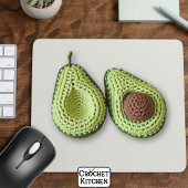 Niedlich-grünes Cogingcore-Crochet-Avocado-Monogra Mousepad
