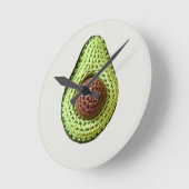 Niedlich-grünes Cogingcore-Crochet-Avocado-Monogra Runde Wanduhr (Winkel)