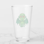 Niedlich grünes Cthulhu-Monster Glas (Rückseite)