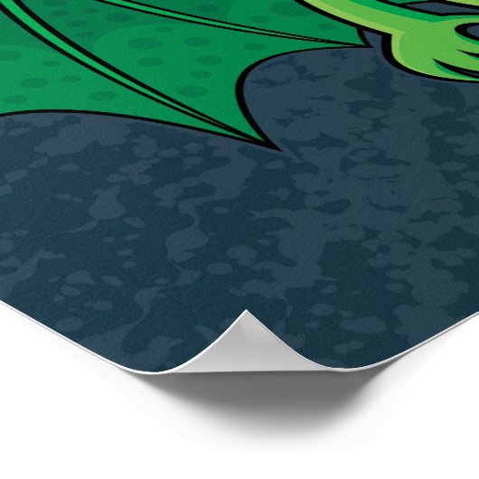 Niedlich grünes Cthulhu-Monster Poster (Ecke)