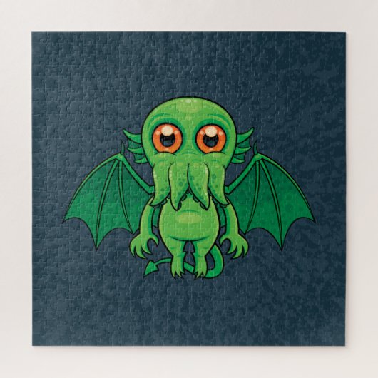 Niedlich grünes Cthulhu-Monster Puzzle (Vertikal)