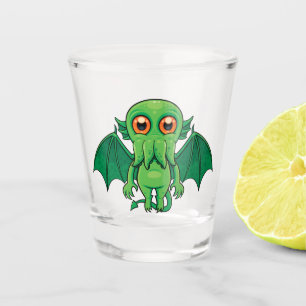 Niedlich grünes Cthulhu-Monster Schnapsglas
