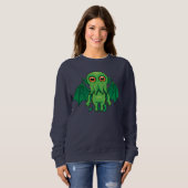 Niedlich grünes Cthulhu-Monster Sweatshirt (Vorne ganz)