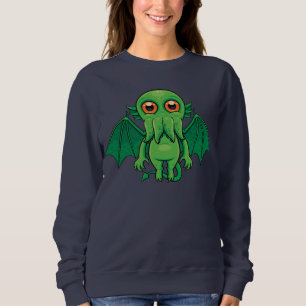 Niedlich grünes Cthulhu-Monster Sweatshirt