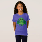 Niedlich grünes Cthulhu-Monster T-Shirt (Vorne ganz)