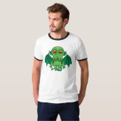 Niedlich grünes Cthulhu-Monster T-Shirt (Vorne ganz)