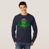 Niedlich grünes Cthulhu-Monster T-Shirt (Vorne ganz)