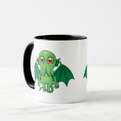 Niedlich grünes Cthulhu-Monster Tasse (Vorderseite Links)