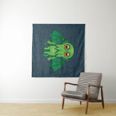Niedlich grünes Cthulhu-Monster Wandteppich (Beispiel (Horizontal))