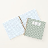 Niedlich grünes Kariertes Personalisiertes Familie Notizblock (Innenseite)