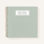 Niedlich grünes Kariertes Personalisiertes Familie Notizblock (Vorderseite)