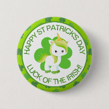 Niedlich grünes Lächeln Irish Lucky Einicorn und K
