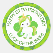 Niedlich grünes Lächeln Irish Lucky Einicorn und K