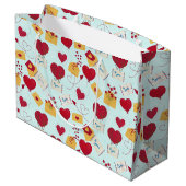 Niedlich Grungy Hübsch Valentines Liebe Brief Große Geschenktüte (Rückseite Schrägansicht)