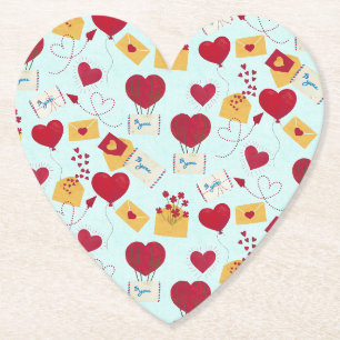 Niedlich Grungy Hübsch Valentines Liebe Brief Untersetzer