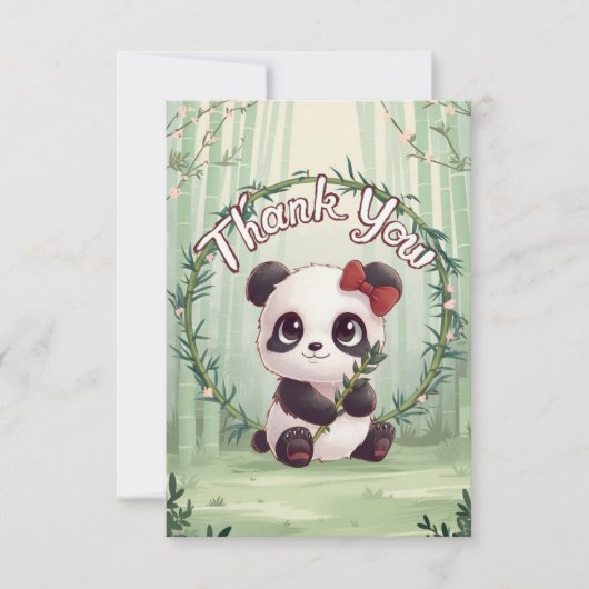 Niedlich Gruß Panda Dankeskarte (Vorderseite)