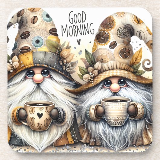 Niedlich gute Morgenkaffee Getränkeuntersetzer (Vorderseite)