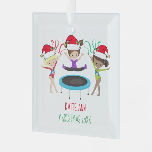 Niedlich Gymnastik Custom Kids Gymnastik Weihnacht Ornament Aus Glas (Vorderseite links)