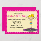 Niedlich Gymnastik Geburtstagsparty Einladungen (Vorne/Hinten)