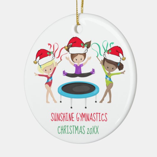 Niedlich Gymnastik Weihnachten Keramik Ornament (Links)