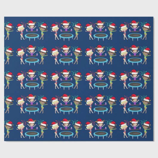 Niedlich Gymnastik Weihnachtsgymnastik Geschenkpapier (Flach)