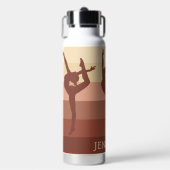 Niedlich Gymnastikfrau Personalisiert Braun Trinkflasche (Vorderseite)