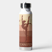 Niedlich Gymnastikfrau Personalisiert Braun Trinkflasche (Links)