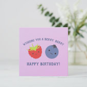 Niedlich haben ein Berry Happy Geburtstag Kawaii B Karte (Stehend Vorderseite)