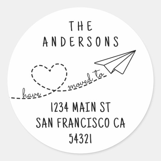 Niedlich haben wir das moderne Flugzeug Heart Pape Runder Aufkleber (Vorderseite)