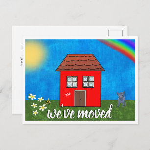 Niedlich haben wir das Rote Haus Gezeichnet Ankünd Ankündigungspostkarte