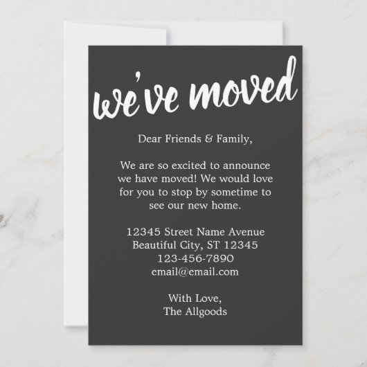 Niedlich haben wir die Ankündigung "Black Moving"  (Vorderseite)