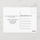 Niedlich haben wir die Ankündigung einer neuen Adr Postkarte (Rückseite)