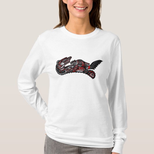 Niedlich Haida Mother Otter & Baby Shirt (Vorderseite)