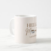Niedlich Hallo Montag Pastel Creme Beige Kaffeetasse (Vorderseite Links)