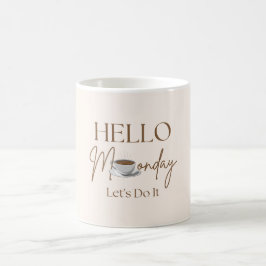Niedlich Hallo Montag Pastel Creme Beige Kaffeetasse